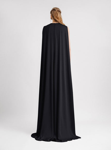 Gemy Maalouf V-Neckline With Cape-Like Back Gown