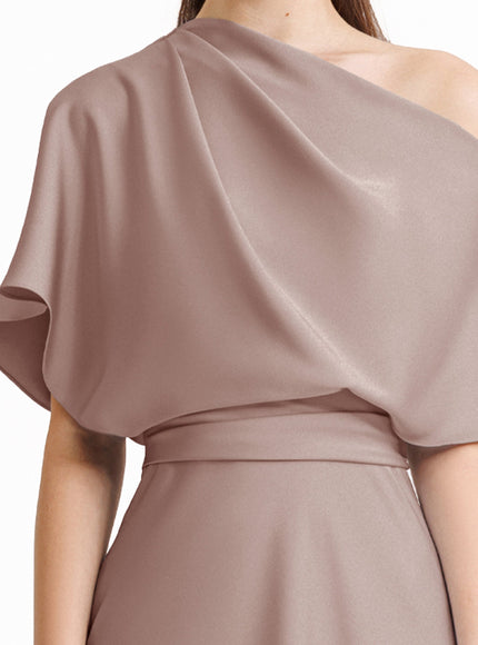 Gemy Maalouf Asymmetrical Draped Neckline Gown No. 1955