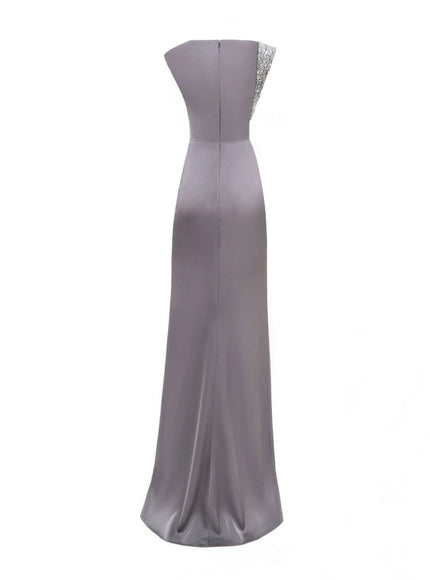 Gemy Maalouf Slim-Cut Gown With Drapings On The Waist