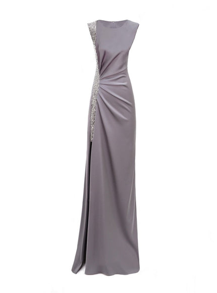 Gemy Maalouf Slim-Cut Gown With Drapings On The Waist