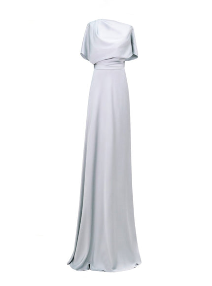 Gemy Maalouf Asymmetrical Draped Neckline Gown No. 1955