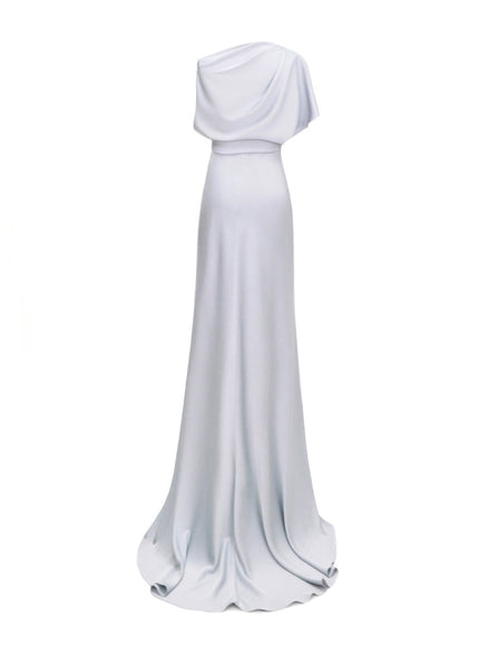 Gemy Maalouf Asymmetrical Draped Neckline Gown No. 1955