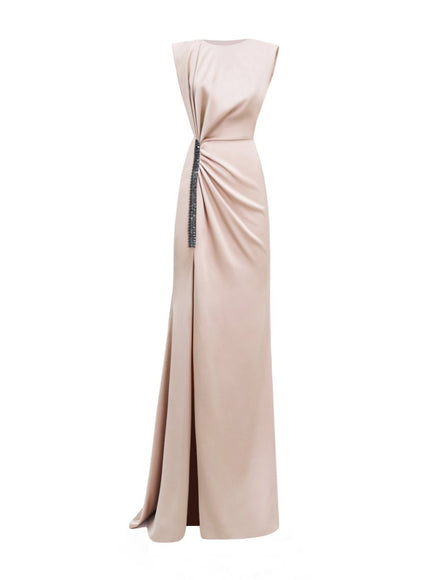 Gemy Maalouf Wide Shoulders Draped Gown