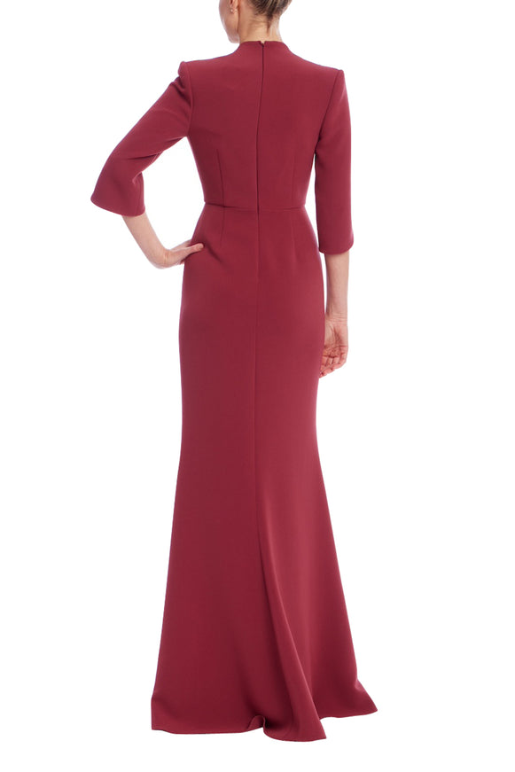 Badgley Mischka Embellished V-Neck Column Gown