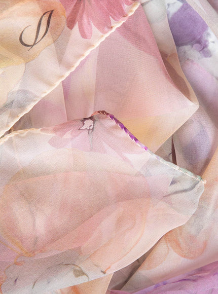 Elizabetta Campo de' Fiori Long Sheer Silk Scarf - Mauve