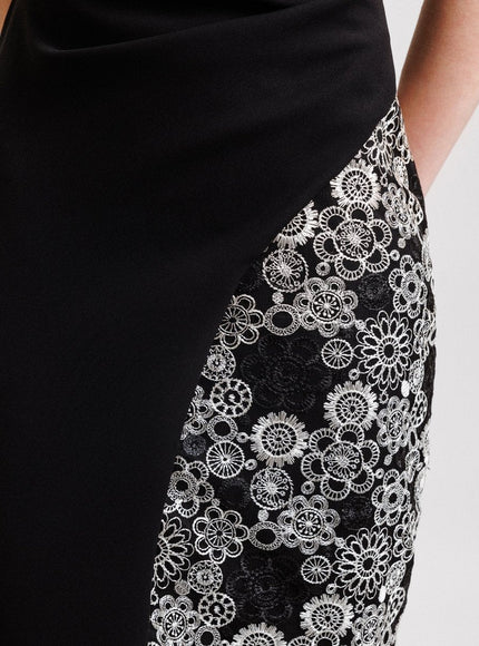 Gemy Maalouf One-Shoulder Gown Embroided On The Side