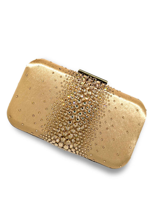 Ariel Taub Ella Gold Crystal Clutch