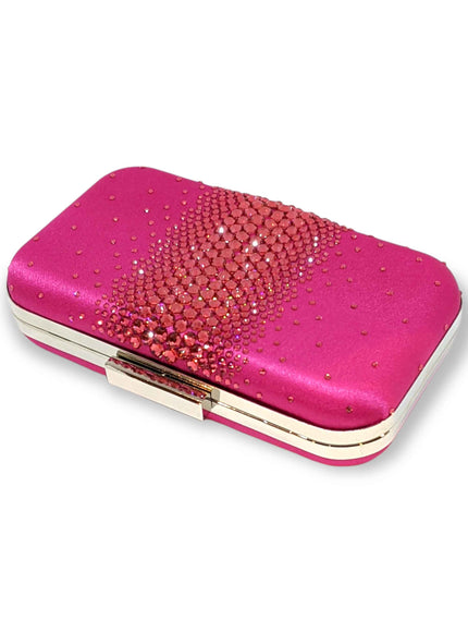 Ariel Taub Ella Hot Pink Crystal Clutch