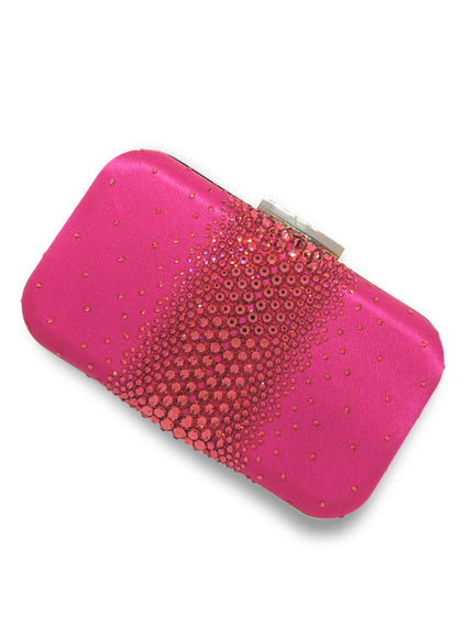 Ariel Taub Ella Hot Pink Crystal Clutch