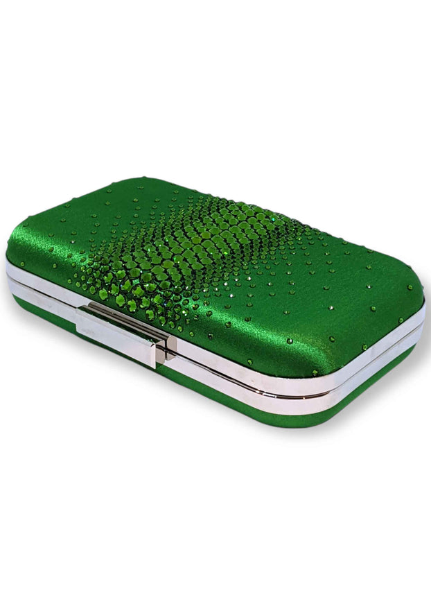 Ariel Taub Ella Kelly Green Crystal Clutch