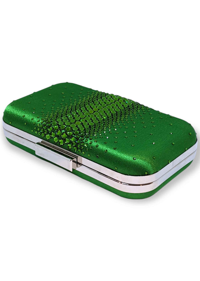 Ariel Taub Ella Kelly Green Crystal Clutch