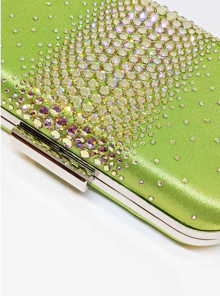 Ella Lime Green Crystal Clutch