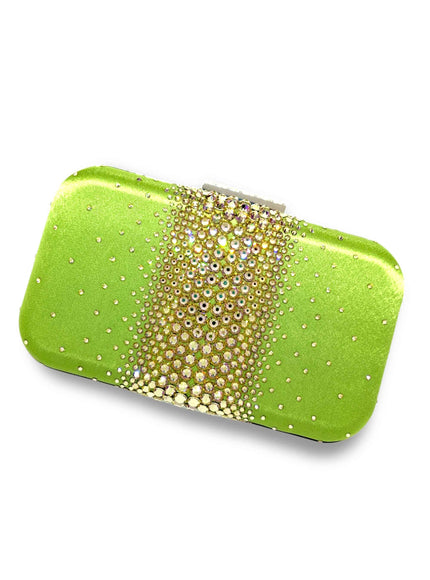 Ella Lime Green Crystal Clutch