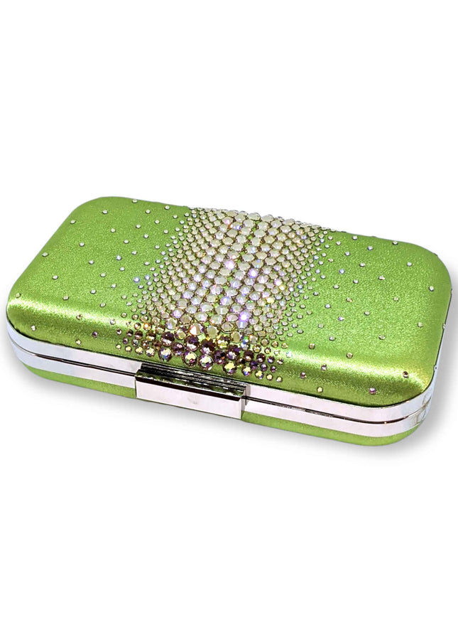 Ella Lime Green Crystal Clutch