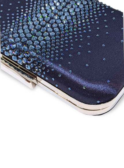 Ella Navy Crystal Clutch