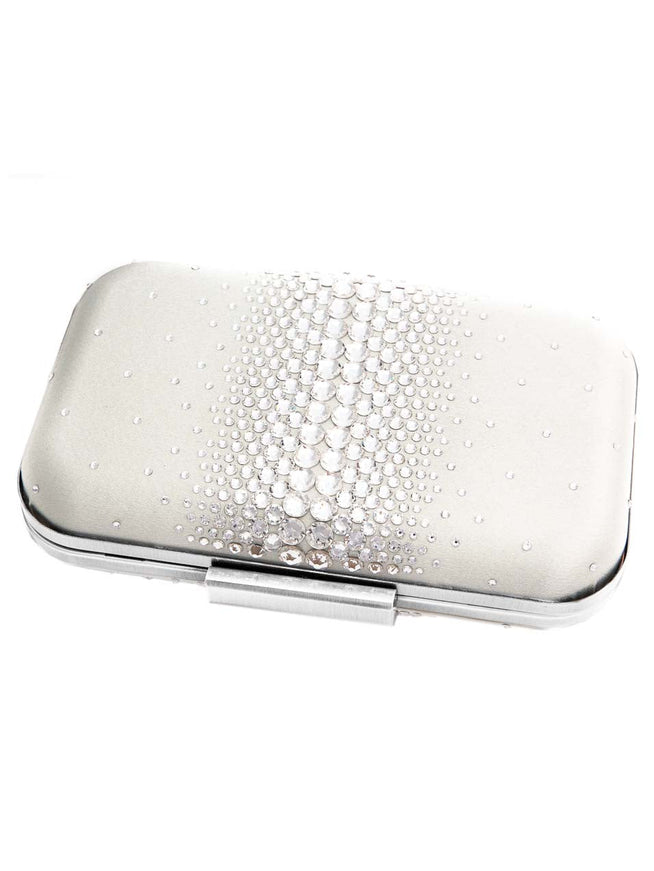 Ariel Taub Ella Crystal Clutch in Ivory