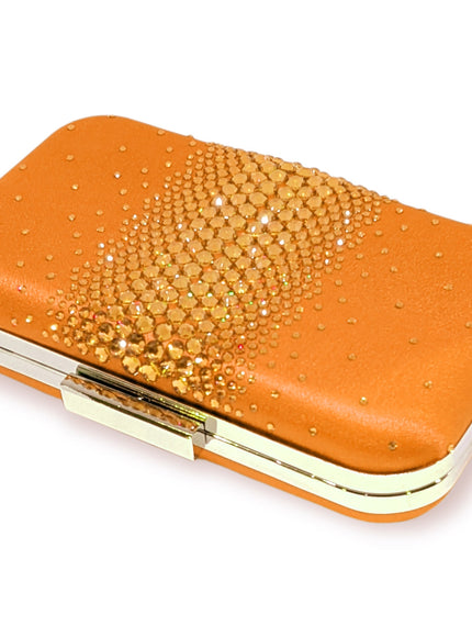 Ariel Taub Ella Orange Crystal Clutch