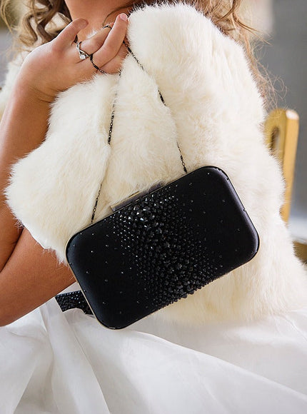 Ella Black Crystal Clutch