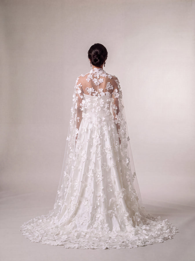 Ellie Belle Aurelia Floral Lace Bridal Cape