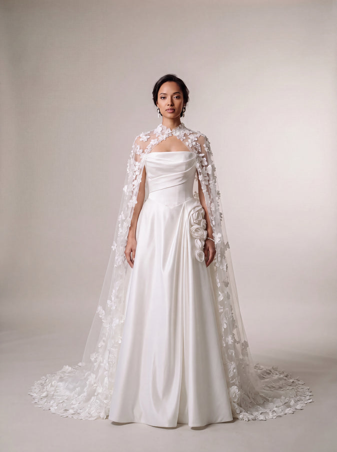 Ellie Belle Aurelia Floral Lace Bridal Cape