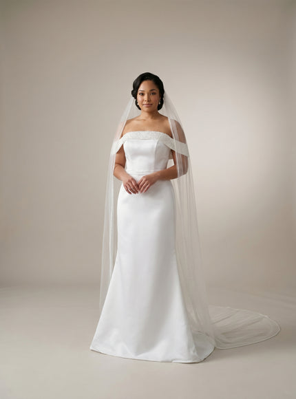 Ellie Belle Sienna Pearl Off-Shoulder Wedding Gown