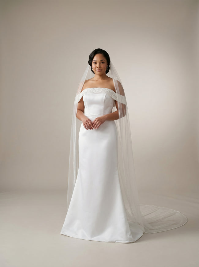 Ellie Belle Sienna Pearl Off-Shoulder Wedding Gown