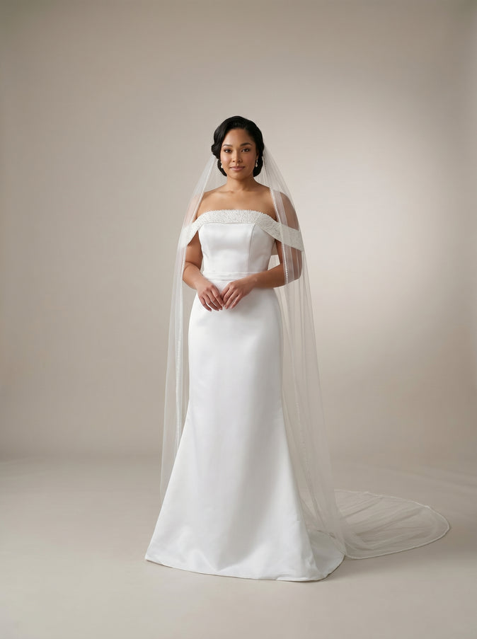 Ellie Belle Sienna Pearl Off-Shoulder Wedding Gown
