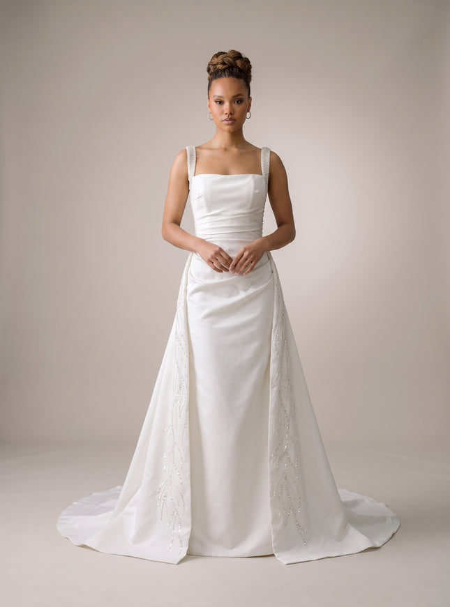 Ellie Belle Solene Satin Sheath Wedding Gown