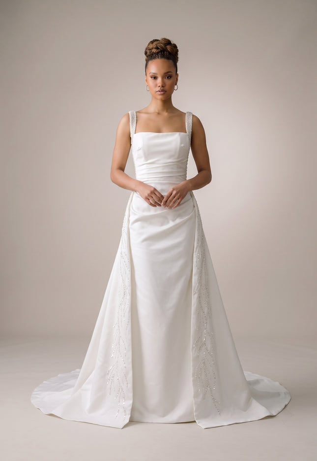 Ellie Belle Solene Satin Sheath Wedding Gown