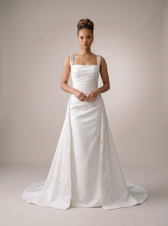 Ellie Belle Solene Satin Sheath Wedding Gown