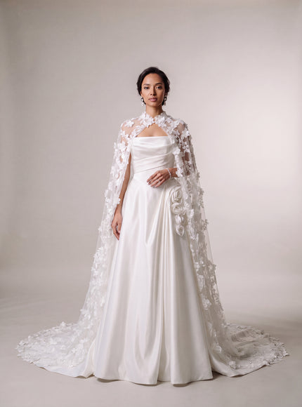 Ellie Belle Aurelia Floral Lace Bridal Cape