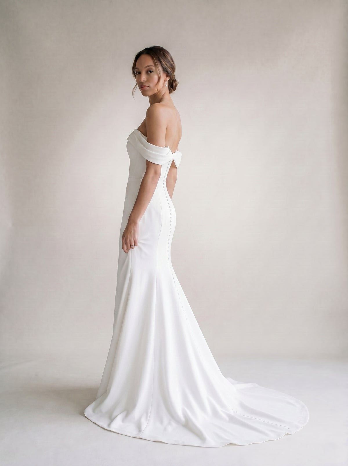 belle off the shoulder dress Ellie Colette Off-Shoulder Crepe Wedding Gown, US 12 Beautifully showcasing your figure Width:2E Gold Sequin Quinceanera Dresses theme::fabric-group => core