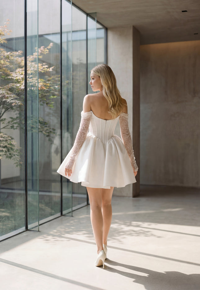 rehearsal dinner dress mini Rehearsal Dinner Dress / Short Wedding Dress / Elopement Dress / Wedding Reception Dress / Corset Dress / SA104