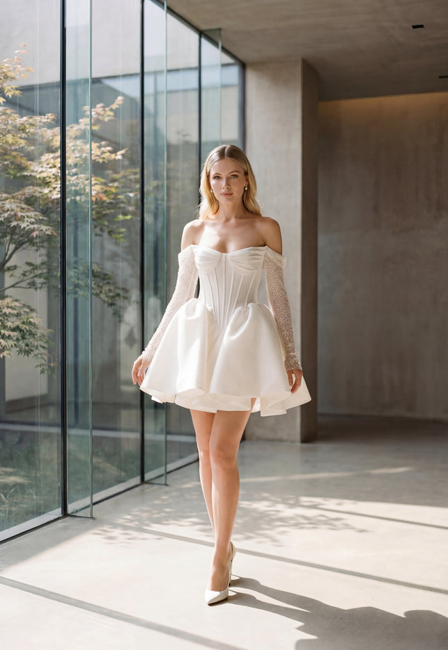 Ellie Belle Kelly Corset Mini Bridal Dress