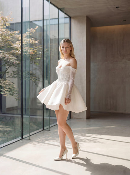 Ellie Belle Kelly Corset Mini Bridal Dress