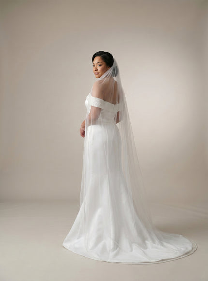 Ellie Belle Sienna Pearl Off-Shoulder Wedding Gown