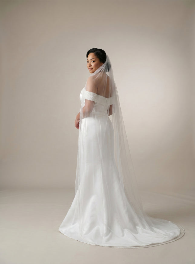 Ellie Belle Sienna Pearl Off-Shoulder Wedding Gown