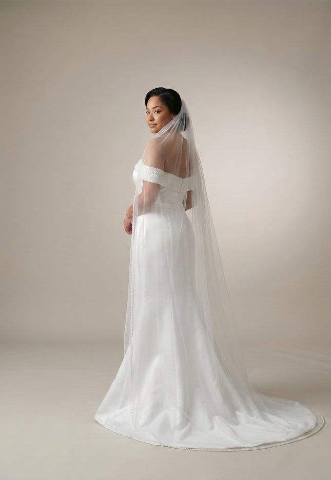 Ellie Belle Sienna Pearl Off-Shoulder Wedding Gown