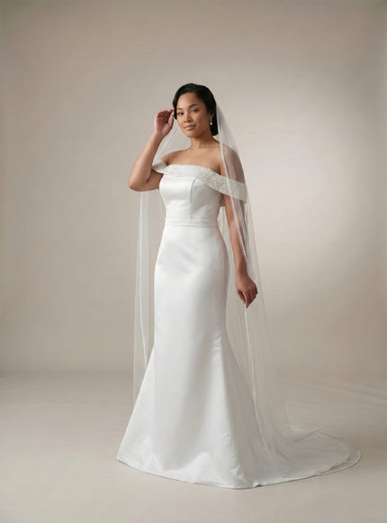 Ellie Belle Sienna Pearl Off-Shoulder Wedding Gown