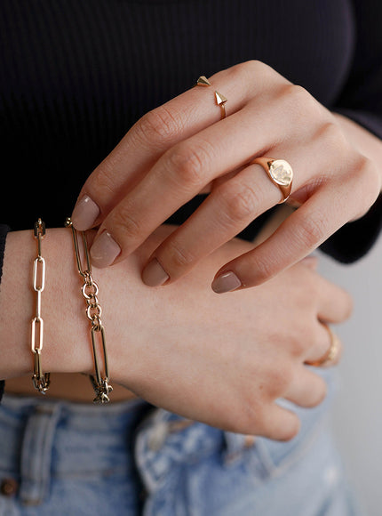 Zoe Lev 14K Gold Elongated Paper Clip Chain Bracelet