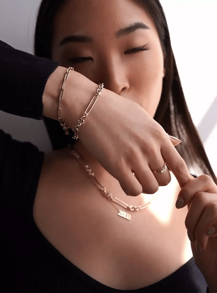 Zoe Lev 14K Gold Elongated Paper Clip Chain Bracelet