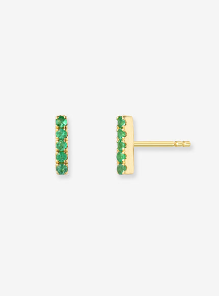 Zoe Lev Emerald Bar Stud Earrings