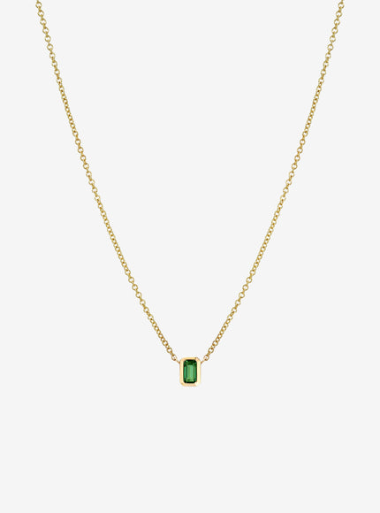 Zoe Lev Emerald Cut Emerald Necklace