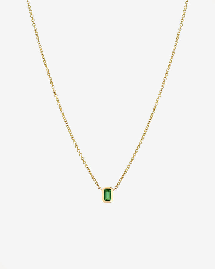 Zoe Lev Emerald Cut Emerald Necklace
