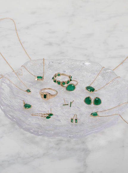 Zoe Lev Diamond Emerald Necklace