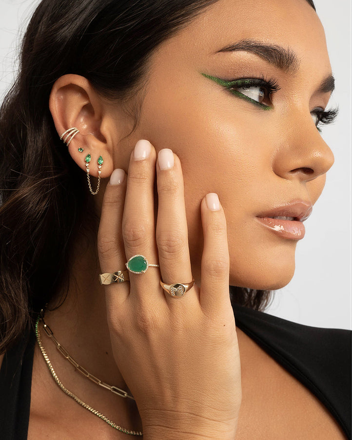 Zoe Lev Diamond Emerald Ring