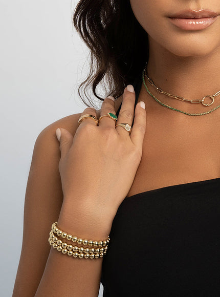 Zoe Lev 6mm Gold Bead Bracelet
