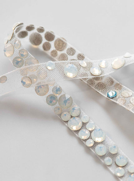 Emilia Narrow Crystal Belt Opal