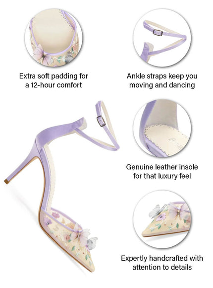 Bella Belle Eve Lavender Butterfly Heels