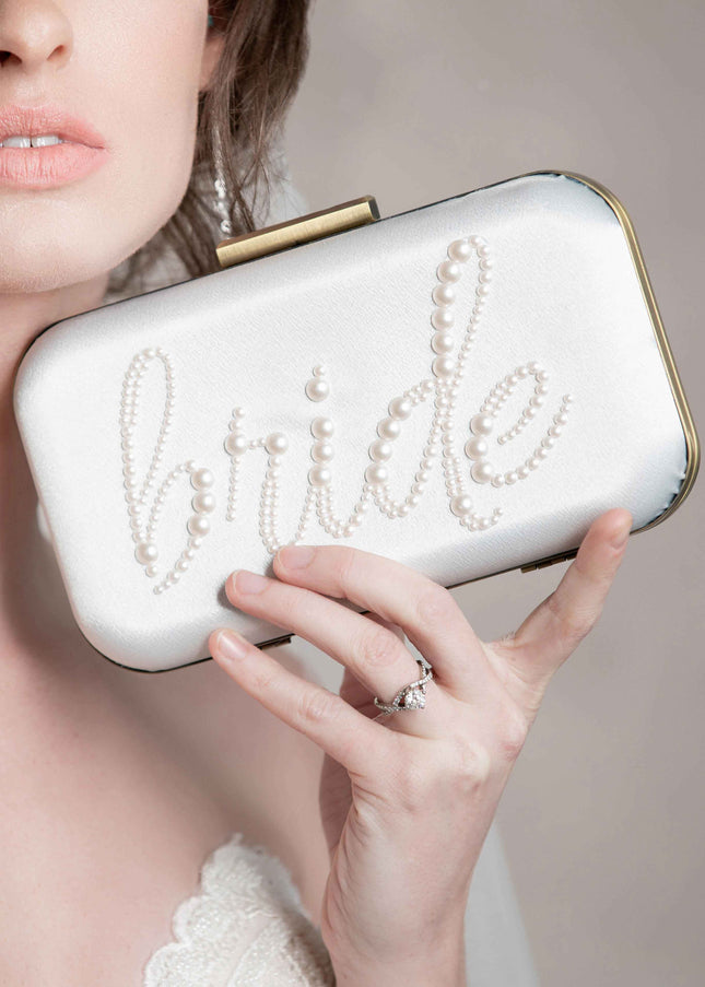Ariel Taub Ever After Pearl "Bride" Clutch
